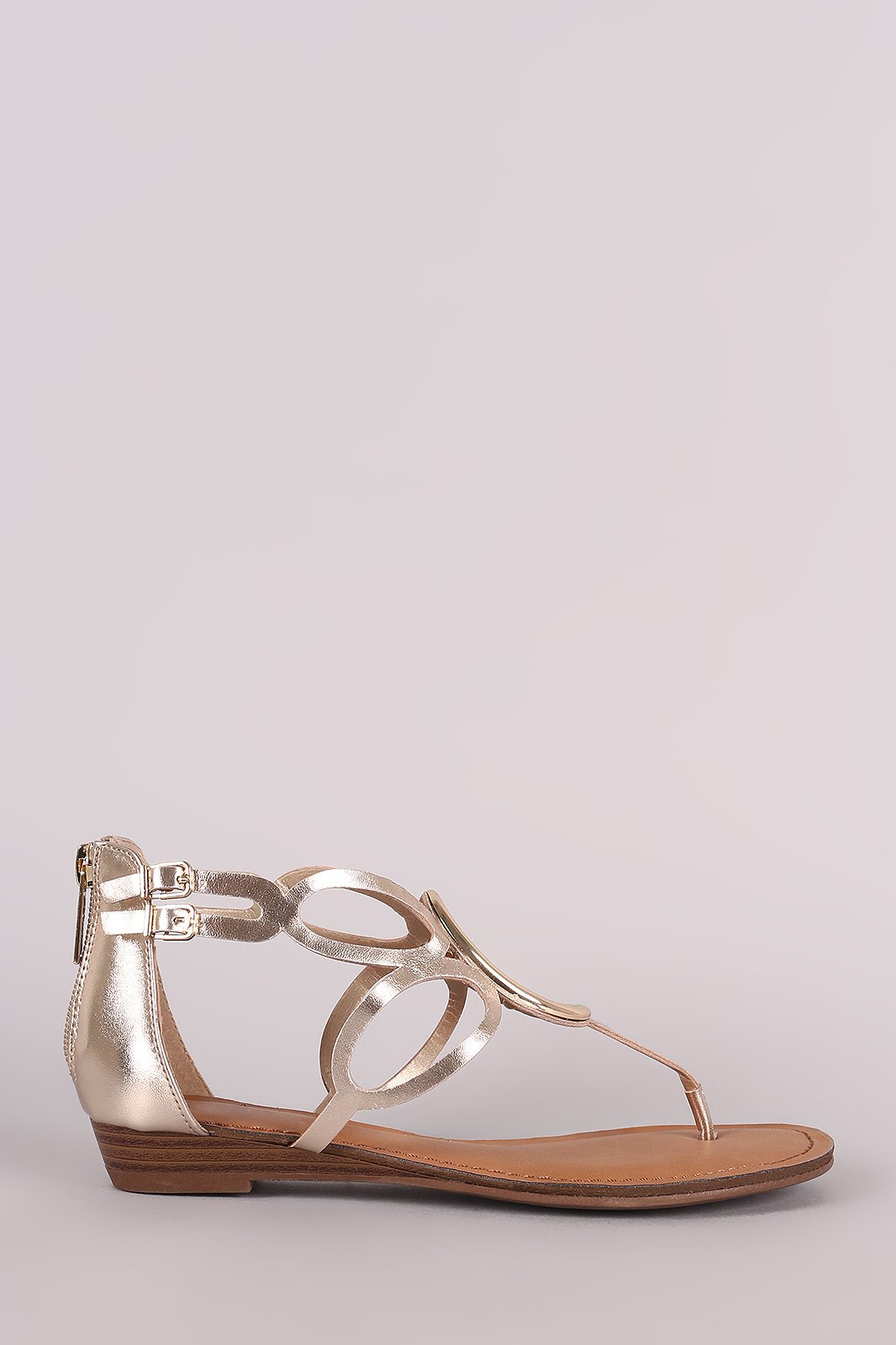 Breckelle O-Ring Accent Cutout Thong Flat Sandal