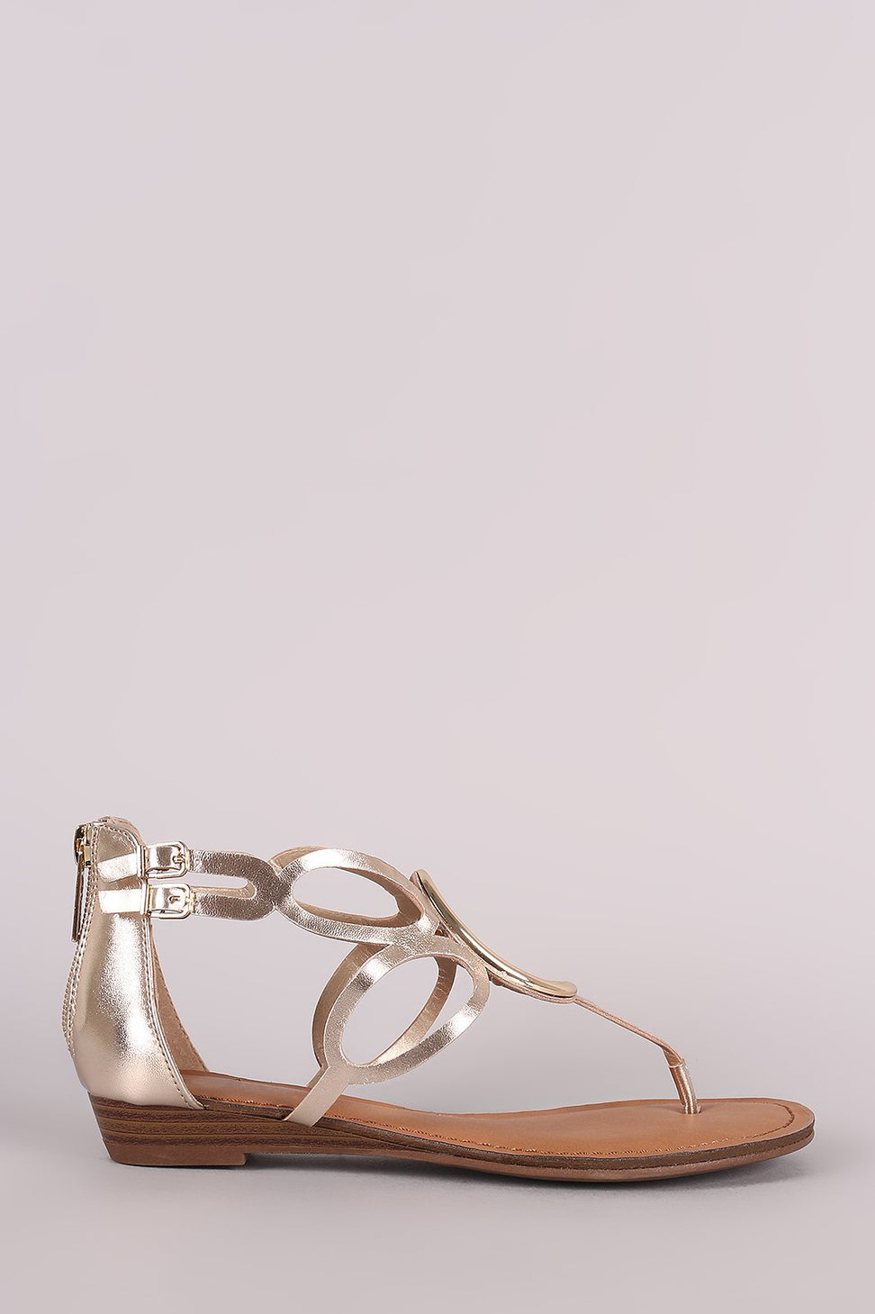 Breckelle O-Ring Accent Cutout Thong Flat Sandal