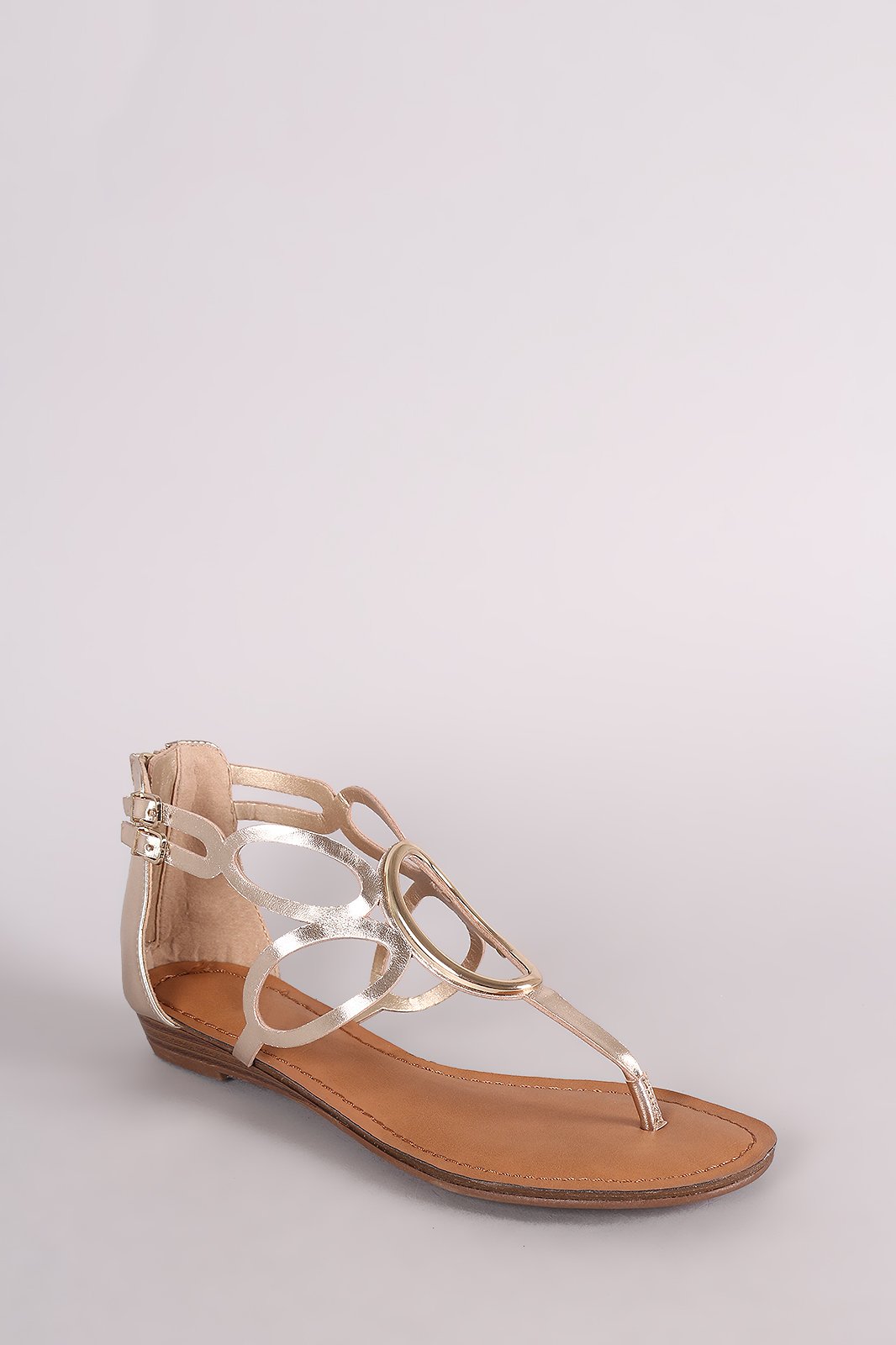 Breckelle O-Ring Accent Cutout Thong Flat Sandal