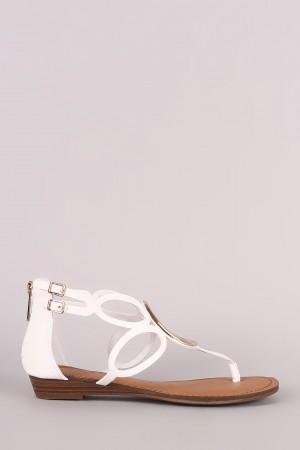 Breckelle O-Ring Accent Cutout Thong Flat Sandal
