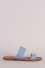 Breckelle Double Denim Band Slide Sandal