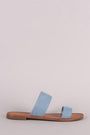 Breckelle Double Denim Band Slide Sandal