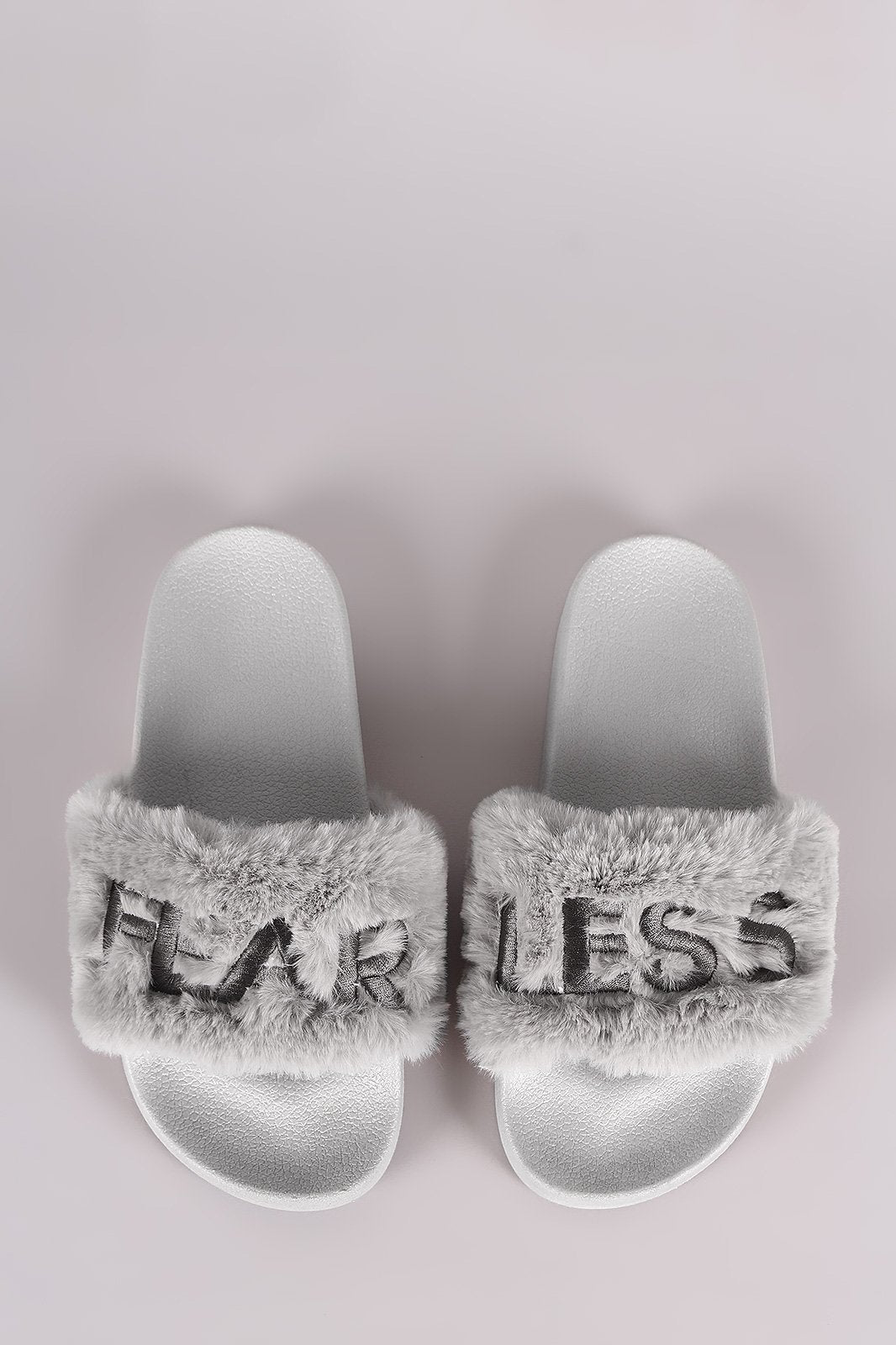 Qupid Faux Fur Fearless Slide Sandal