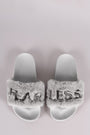 Qupid Faux Fur Fearless Slide Sandal