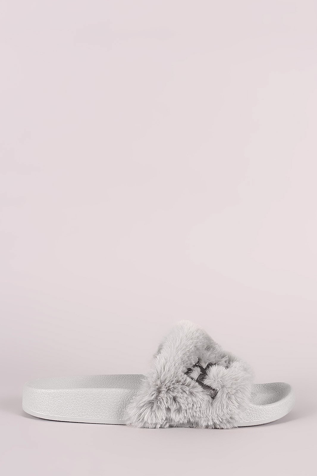 Qupid Faux Fur Fearless Slide Sandal