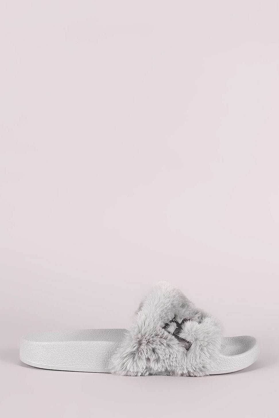 Qupid Faux Fur Fearless Slide Sandal