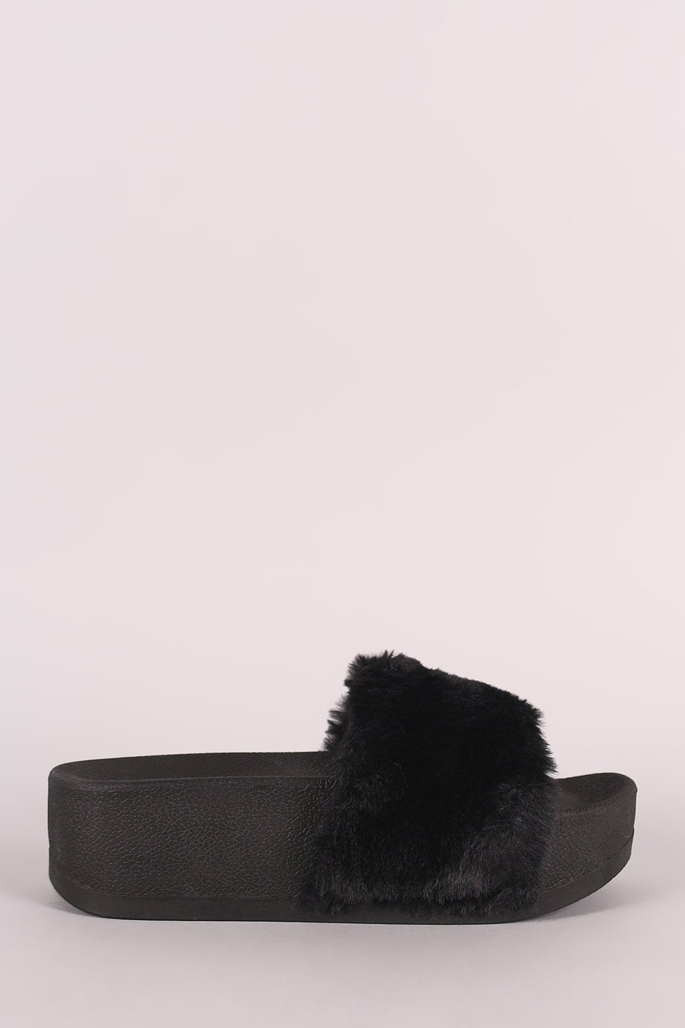 Wild Diva Lounge Faux Fur Flatform Slide