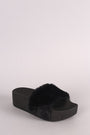 Wild Diva Lounge Faux Fur Flatform Slide