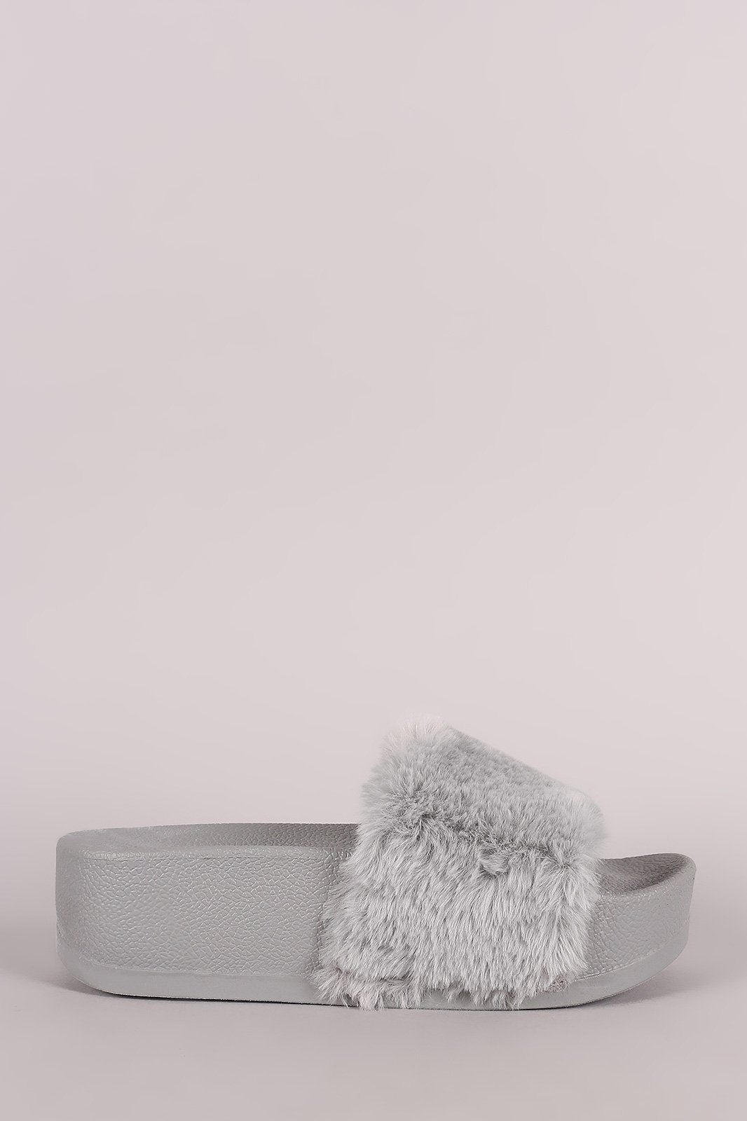 Wild Diva Lounge Faux Fur Flatform Slide