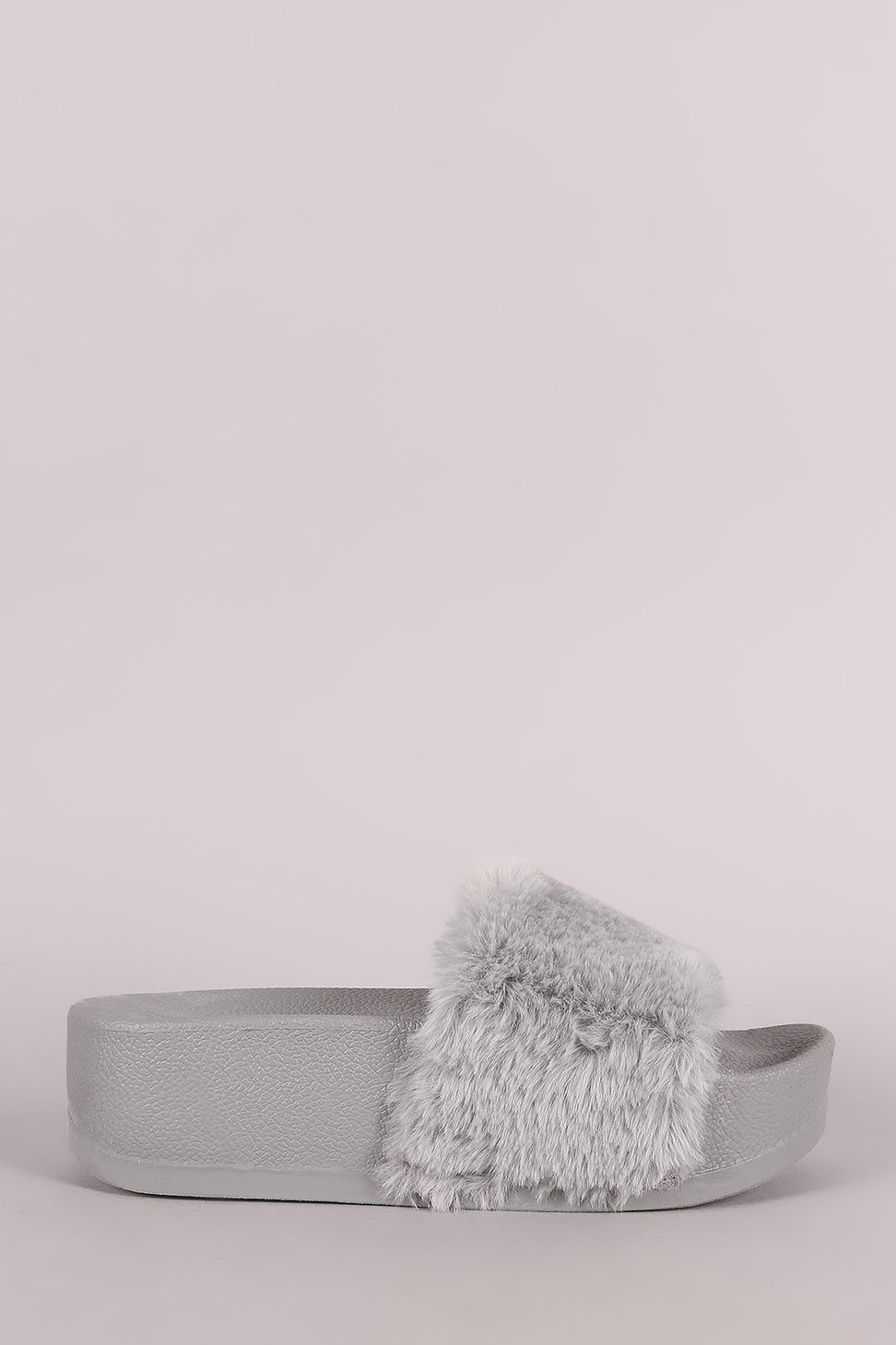 Wild Diva Lounge Faux Fur Flatform Slide