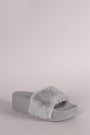 Wild Diva Lounge Faux Fur Flatform Slide