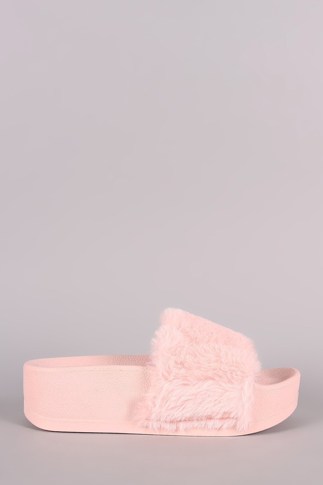 Wild Diva Lounge Faux Fur Flatform Slide