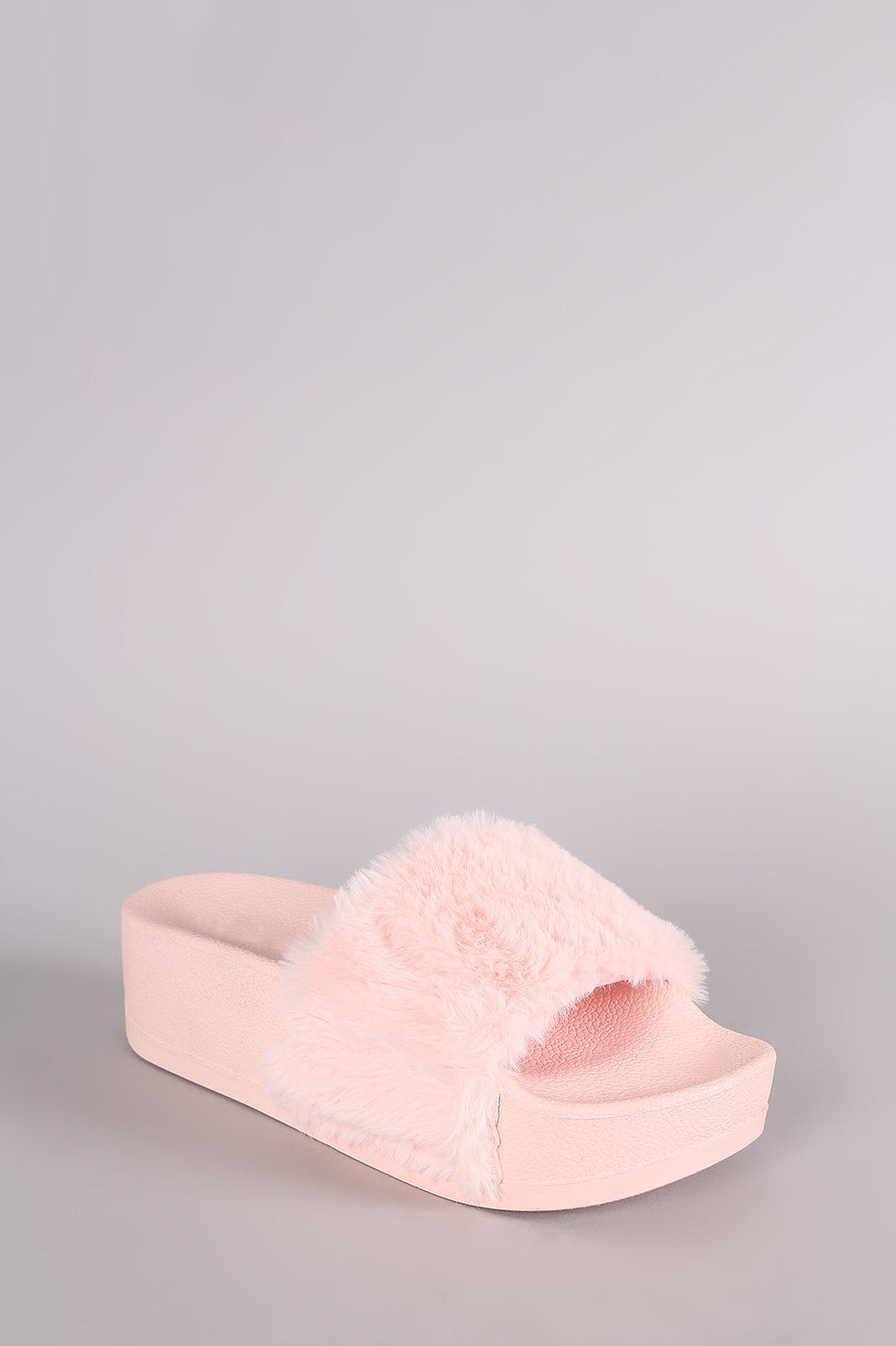 Wild Diva Lounge Faux Fur Flatform Slide