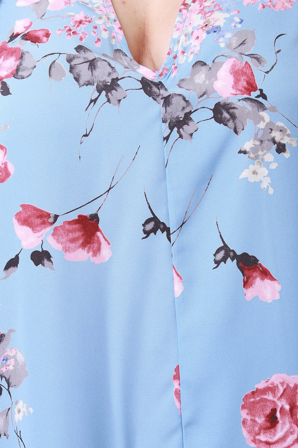 Plus Size Rose Blossom Mock Neck Shift Dress