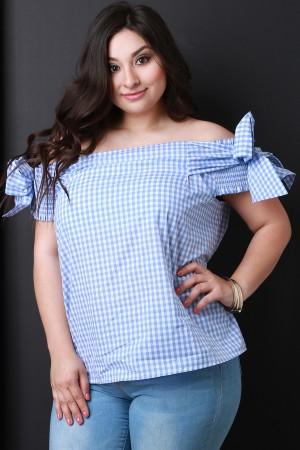 Smock With Bow Sleeves Bardot Top
