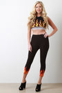 Flame Print Sleeveless Crop Top - NoveltyOne