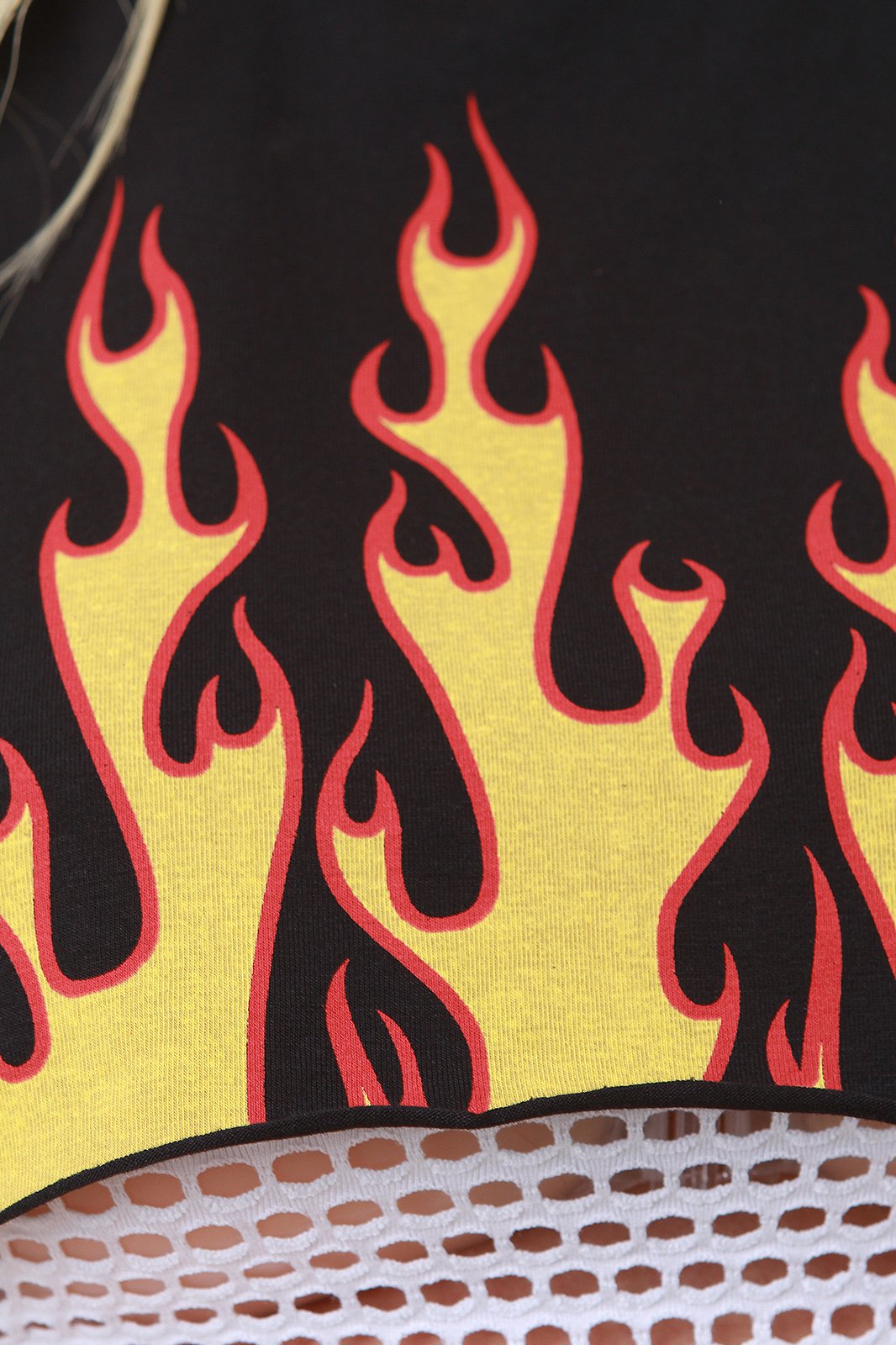 Flame Print Sleeveless Crop Top - NoveltyOne