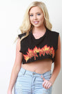 Girl Power Graphic Raw Edge Crop Top - NoveltyOne