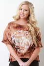 Tie Dye Graphic Print Raw Edge Distressed Top