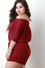 Off The Shoulder Three Quarter Sleeve Soft Knit Romper