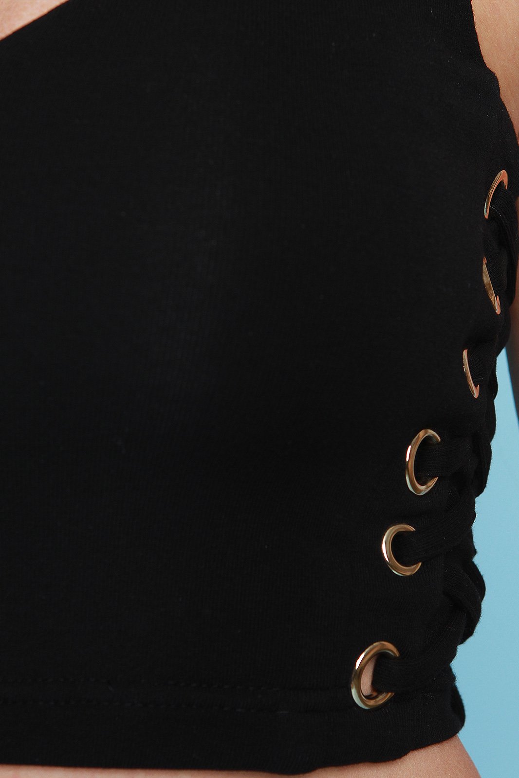 V-Neck Sleeveless Side Lace-Up Crop Top