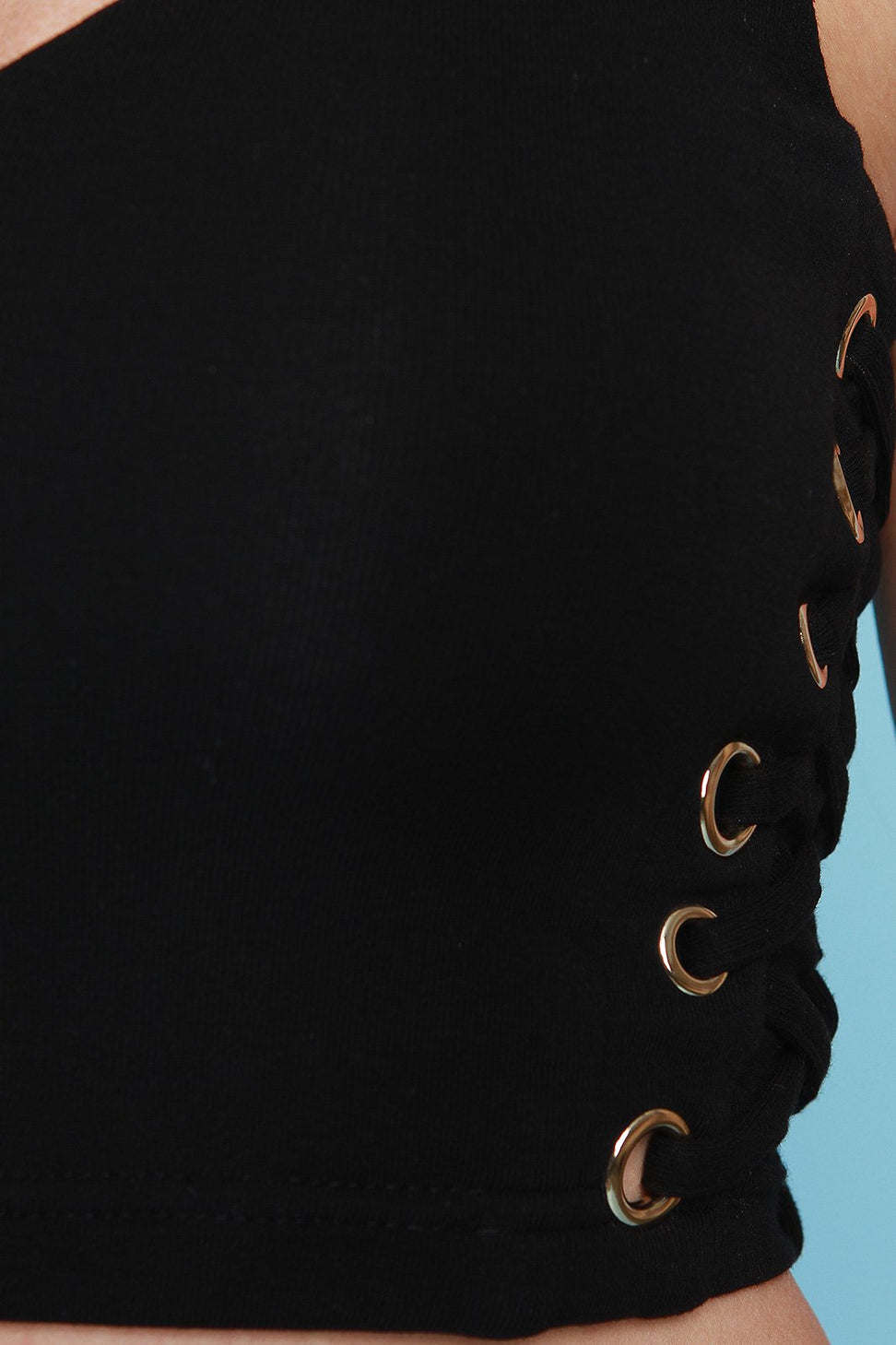 V-Neck Sleeveless Side Lace-Up Crop Top