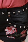 Studded Floral Embroider Denim Shorts