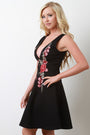 Embroidered Skater Dress