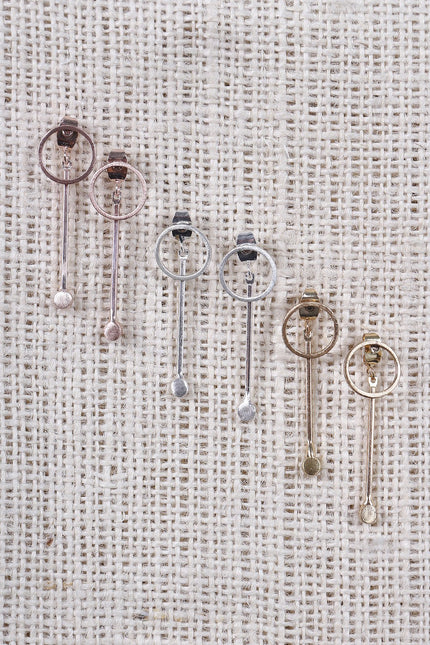 Ring Hoop Front-Back Drop Earring Set