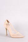Suede Mesh Pointy Toe Stiletto Pump