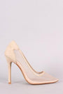 Suede Mesh Pointy Toe Stiletto Pump