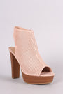 Perforated Suede Chunky Platform Mule Heel