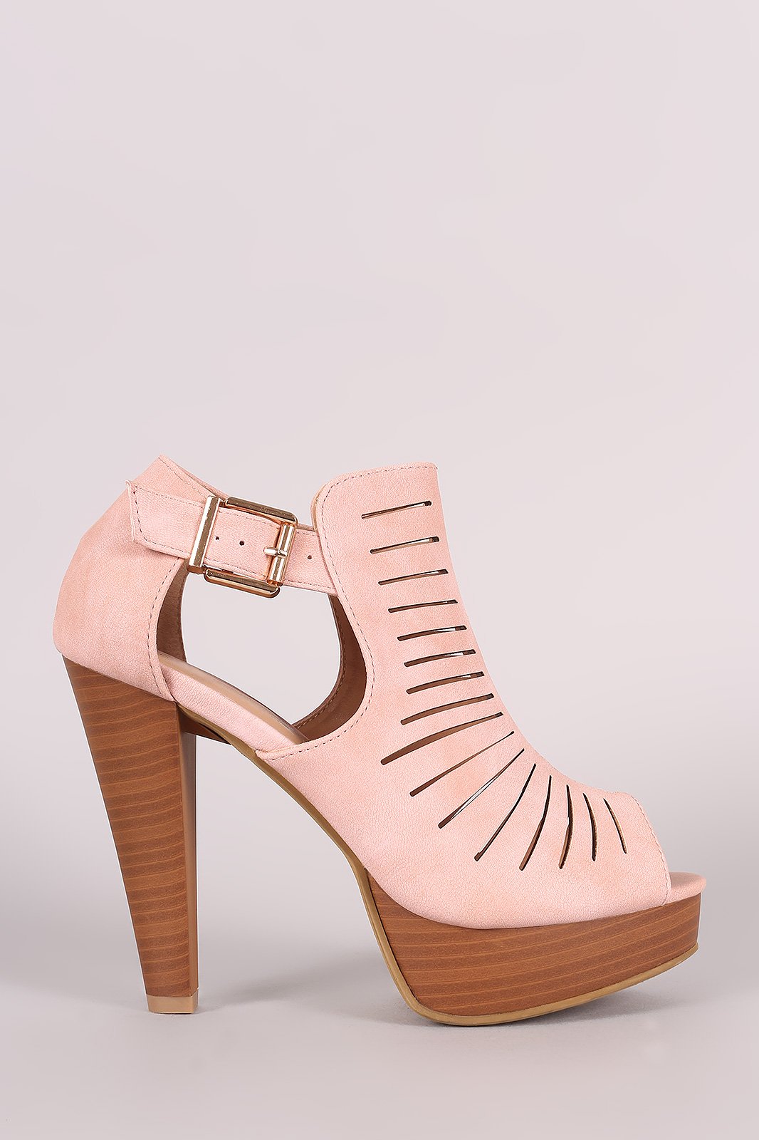 Cutout Nubuck Chunky Platform Mule Heel
