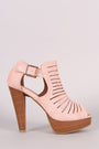 Cutout Nubuck Chunky Platform Mule Heel