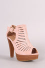 Cutout Nubuck Chunky Platform Mule Heel