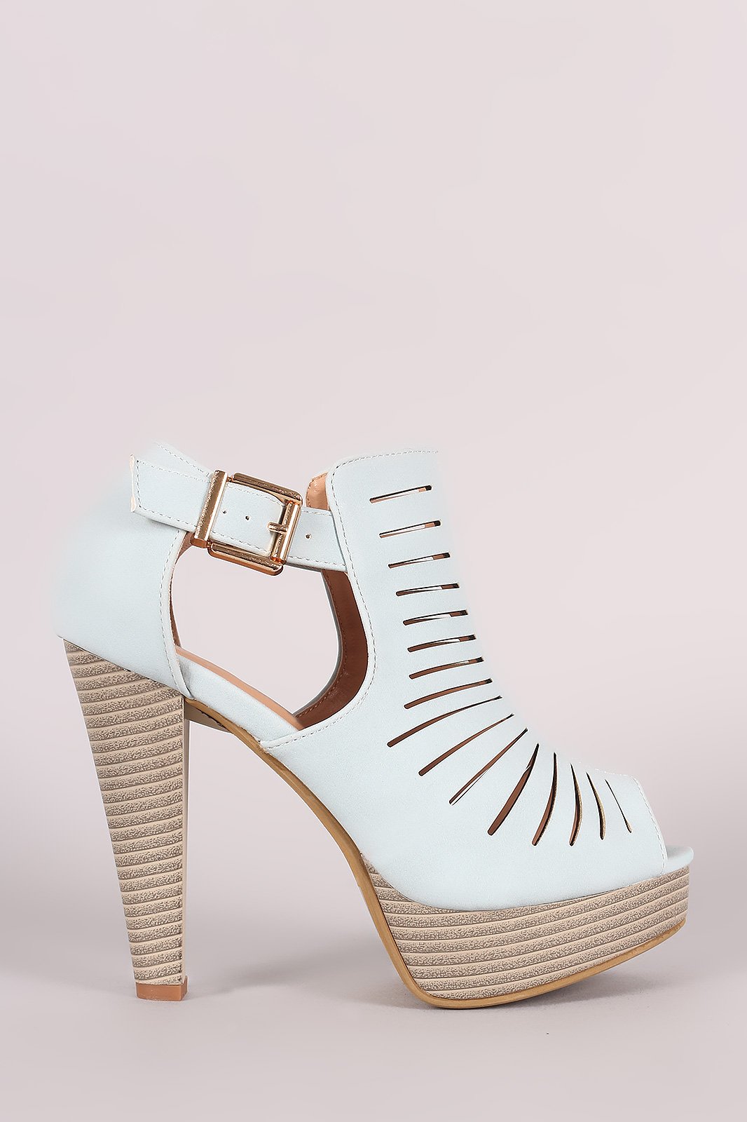 Cutout Nubuck Chunky Platform Mule Heel