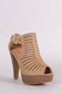 Cutout Nubuck Chunky Platform Mule Heel