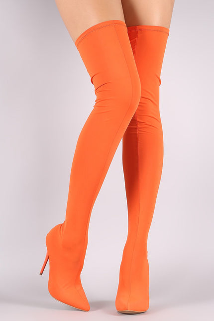 Shoe Republic LA Fitted Elastane Stiletto OTK Boots