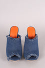 Shoe Republic LA Frayed Denim Mule Stiletto Heel