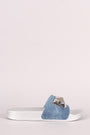 Shoe Republic LA Denim Studded Slide Sandal