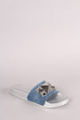 Shoe Republic LA Denim Studded Slide Sandal