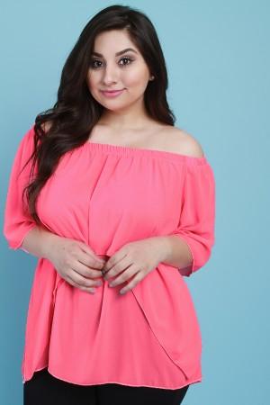 Off-The-Shoulder Tier Bell Sleeves Chiffon Flowy Top