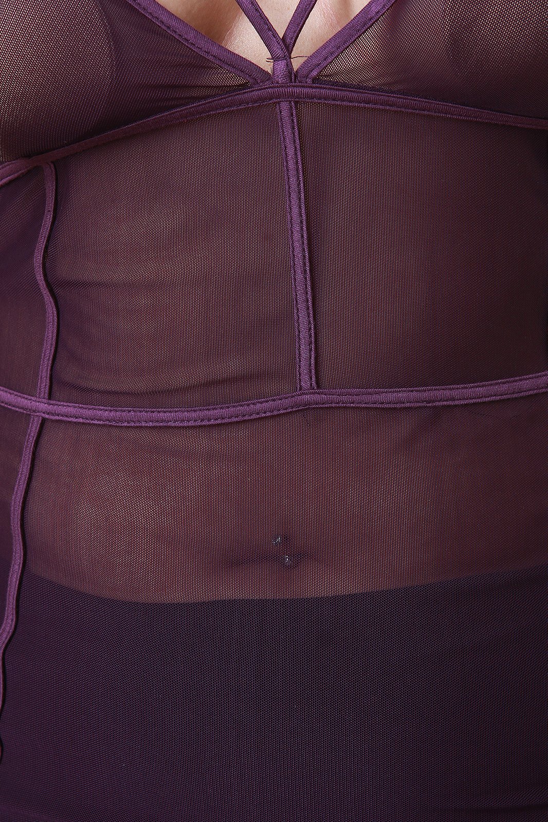 Strappy Semi-Sheer Mesh Grid Sleeveless Midi Dress