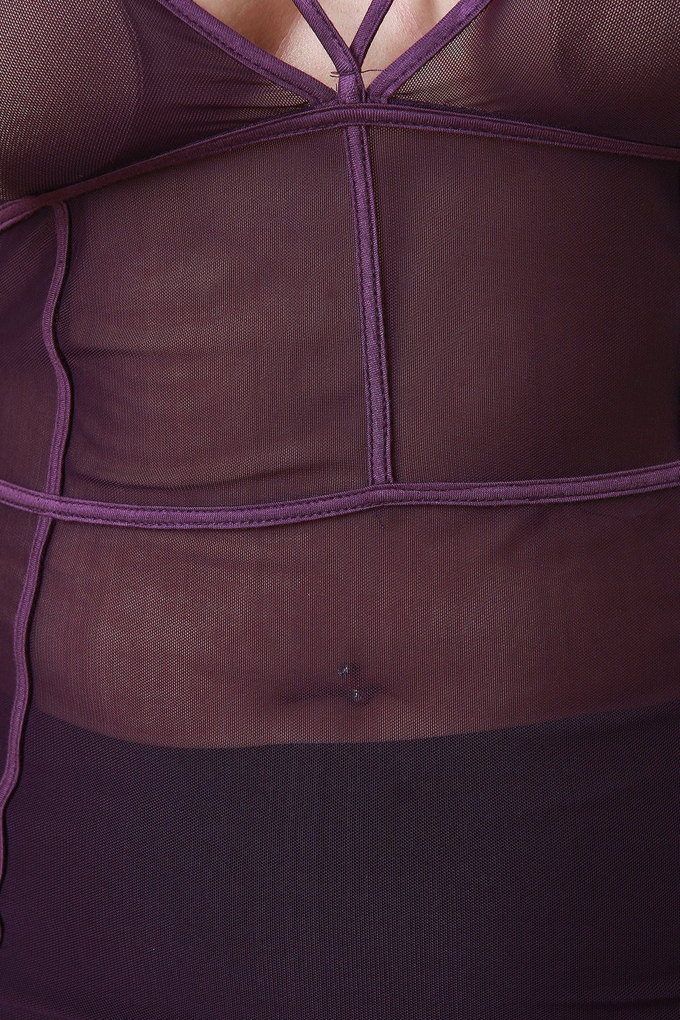 Strappy Semi-Sheer Mesh Grid Sleeveless Midi Dress