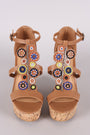 Bamboo Beadwork Cork Platform Wedge