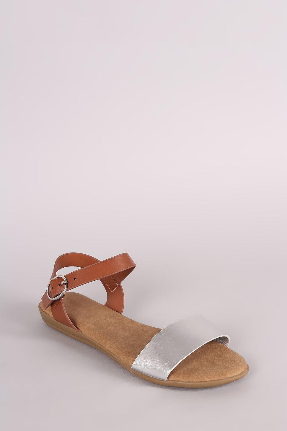 Bamboo One Band Ankle Strap Flat Sandal