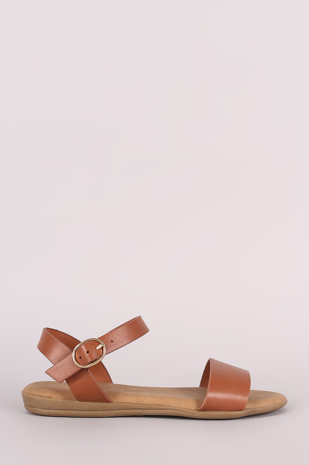 Bamboo One Band Ankle Strap Flat Sandal