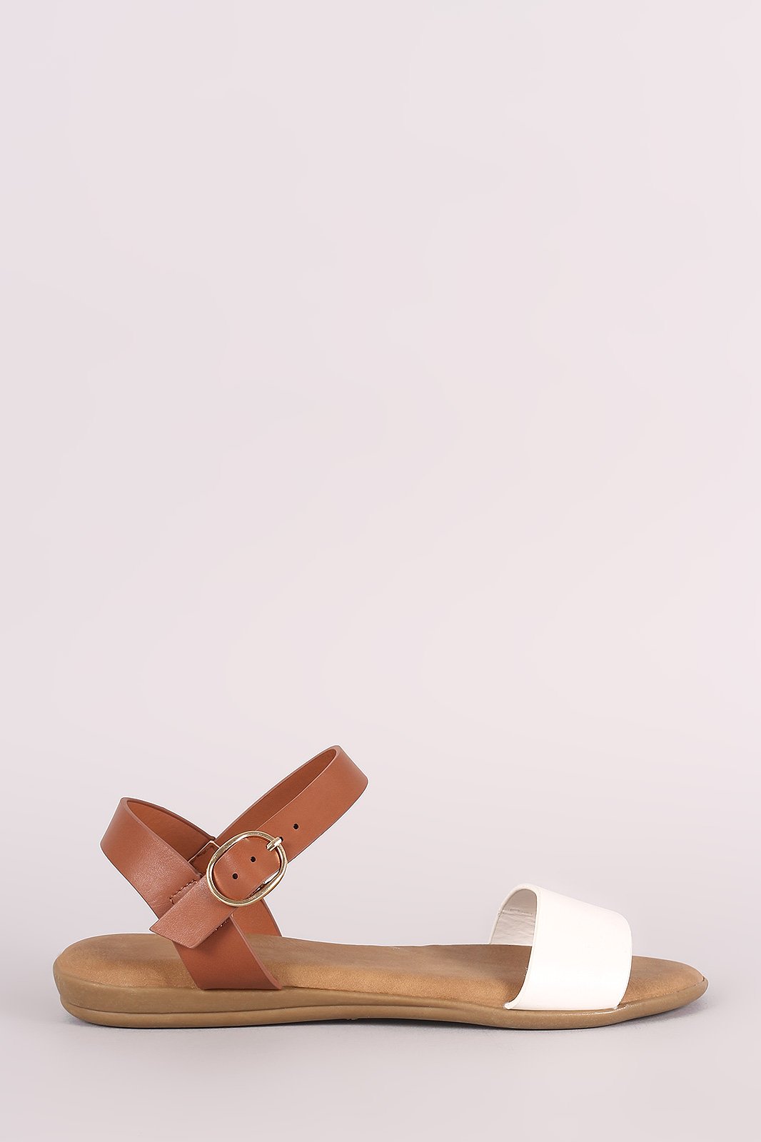 Bamboo One Band Ankle Strap Flat Sandal