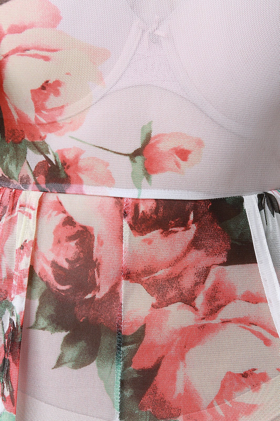 Floral Mesh Choker Jumpsuit Maxi Dress