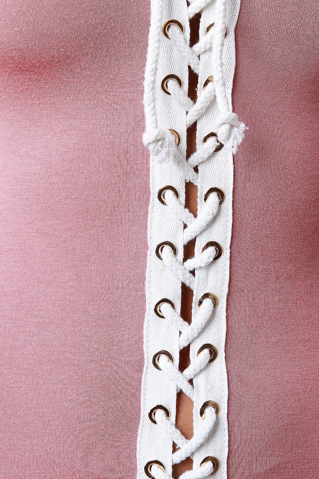 Contrast Trim Corset Lace-Up Midi Dress